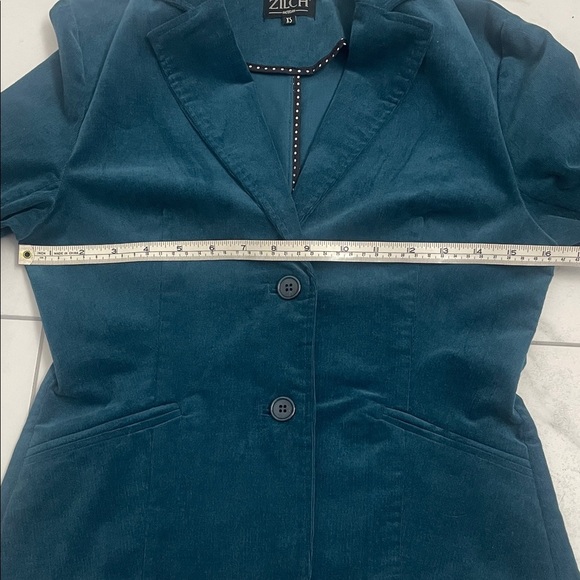 ZILCH Teal Blazer 2 Button Up Front Fitted Classic Sz XS - Picture 10 of 15